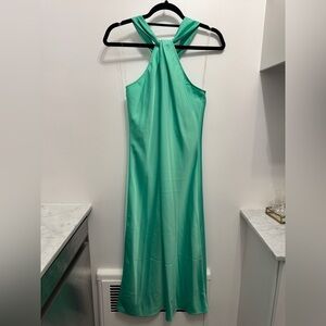 Elegant Green Halter Dress